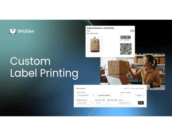Imprimare etichete personalizate cu SKUGen