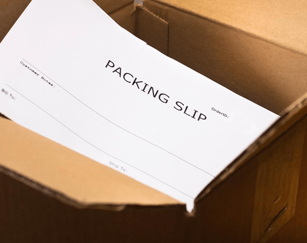 Packing slip box