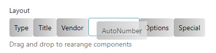 SKU template layout control